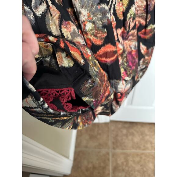 Anthropologie Floral Dress with Black Base - Picture 6 of 11